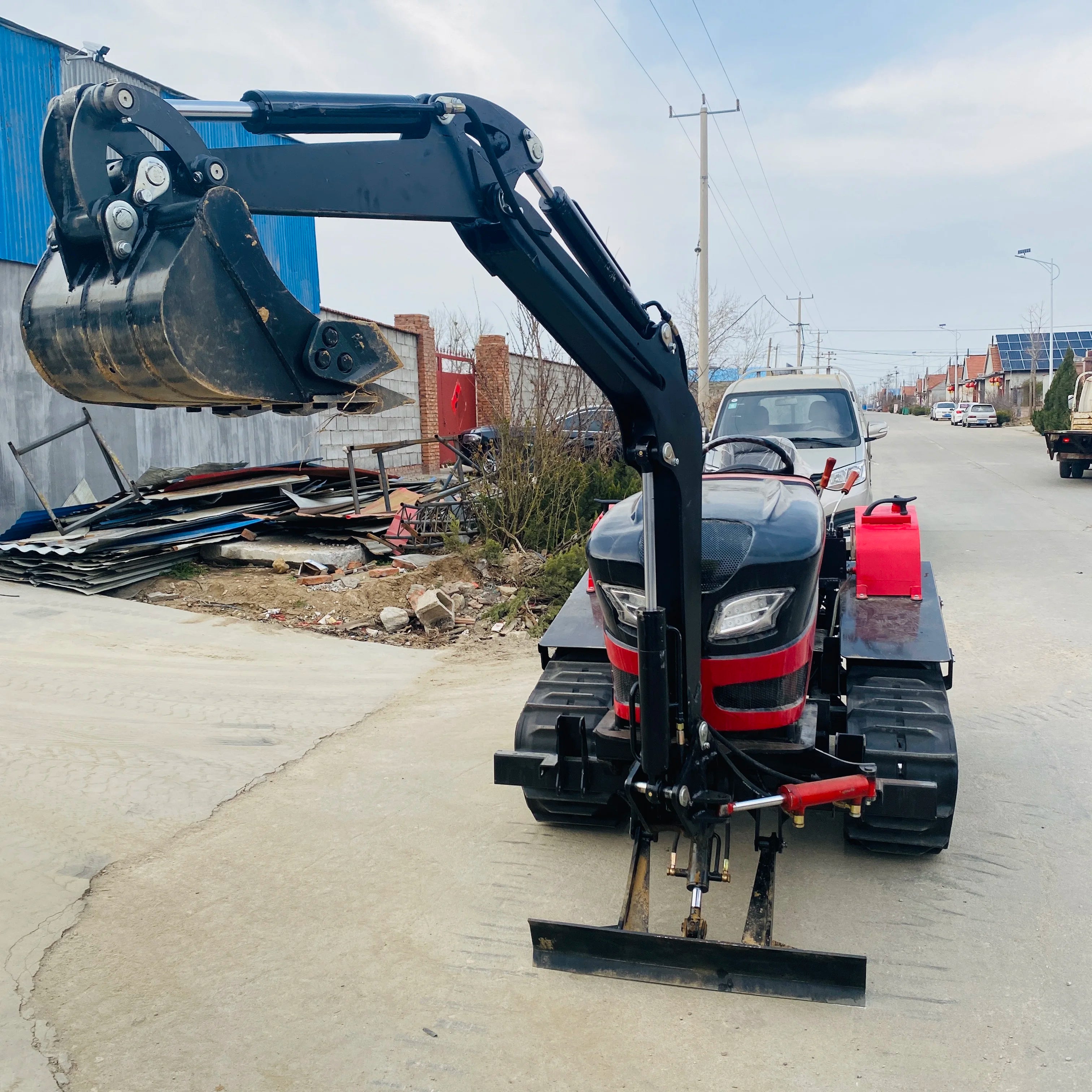 Customized Euro V Agircultural Mini Cultivator 35HP Cultivator Tiller Crawler Tractor with Excavator