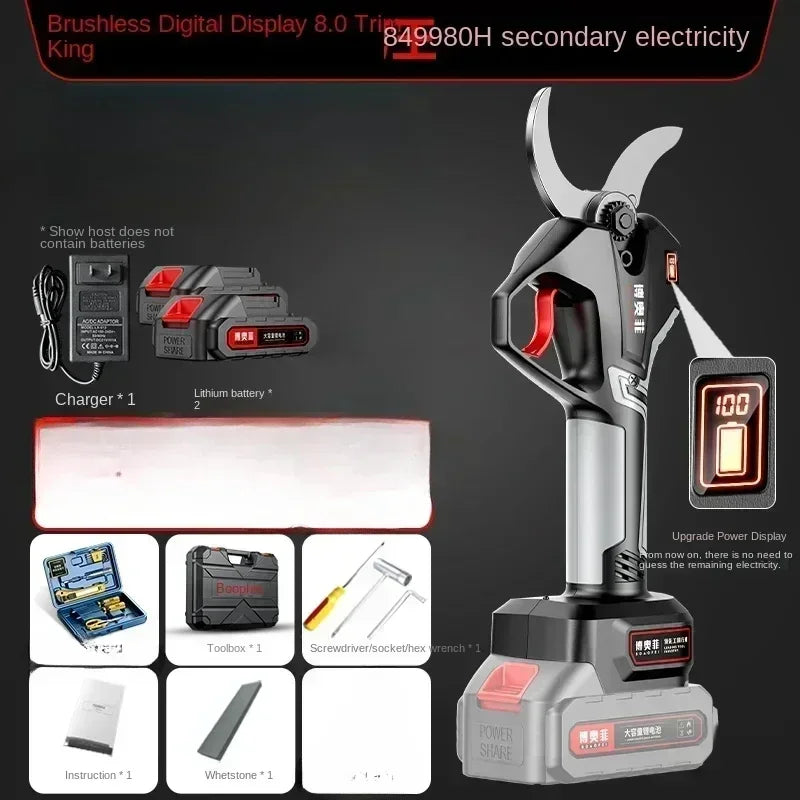 Electric Pruning Shears with Imported Lithium Battery for Fruit Trees, German Garden Tools with Rechargeable Battery