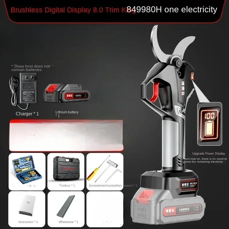 Electric Pruning Shears with Imported Lithium Battery for Fruit Trees, German Garden Tools with Rechargeable Battery