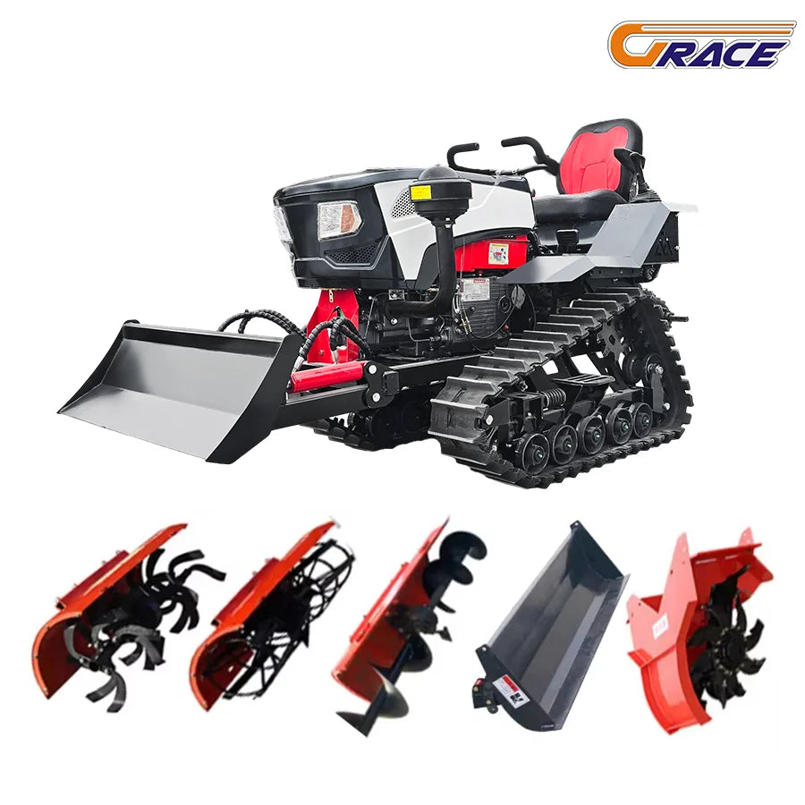 Crawler Tractors Remote-Controlled Cultivator Crawler Rotary Tiller Mini Crawler Tractor
