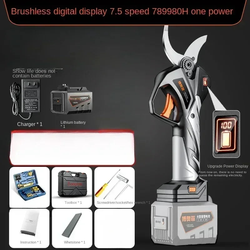 Electric Pruning Shears with Imported Lithium Battery for Fruit Trees, German Garden Tools with Rechargeable Battery