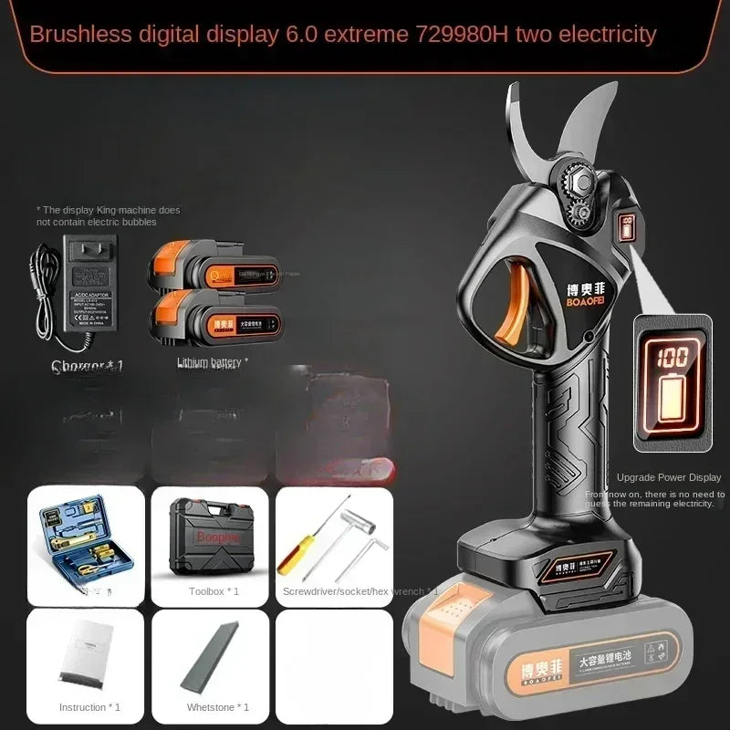 Electric Pruning Shears with Imported Lithium Battery for Fruit Trees, German Garden Tools with Rechargeable Battery
