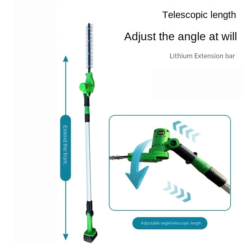24v Electric High-Branch Hedge Trimmer Extension Pole Pruning Shears Gardening Telescopic High-Altitude Lithium-Electric Shears