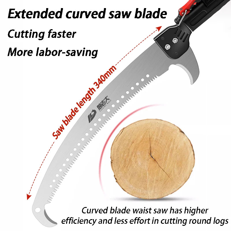 High Altitude Pruning Saw 3M Telescopic Rod Fruit Trees Pruner Hand Saw Gardening Professional Tree Branch Trimming Hand Tools
