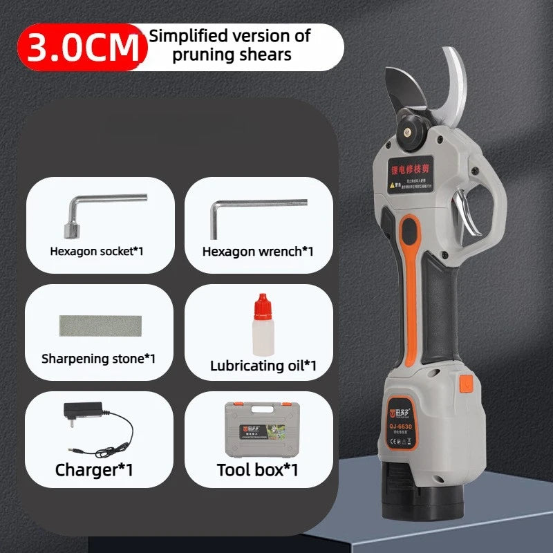Electric Tree Pruner Shears Waterproof Stainless Steel Garden Branch Cutter Yard Orchard Vineyard Branches Trimming Tool