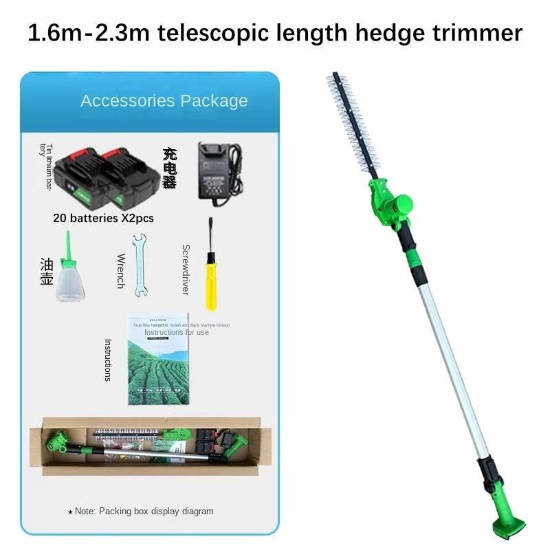 24v Electric High-Branch Hedge Trimmer Extension Pole Pruning Shears Gardening Telescopic High-Altitude Lithium-Electric Shears