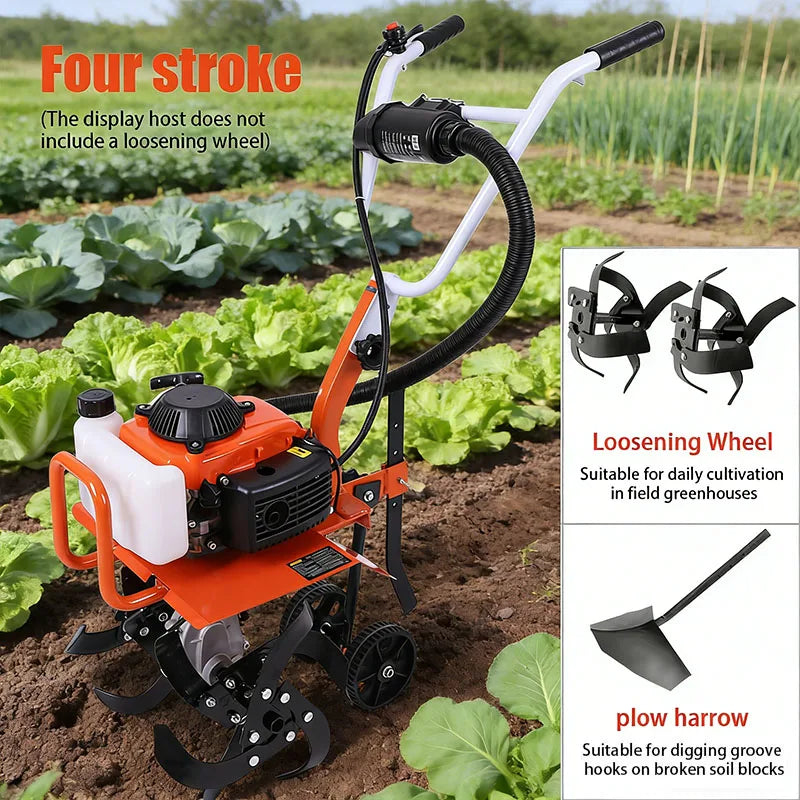 Gasoline Micro Cultivator Agricultural Garden Tools Gasoline Multi-function Minitype Rotary Tiller Machinery for Far